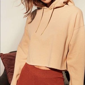 Urban Outfitters out from under crop hoodie, beige